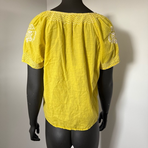 ☁️ J.Crew Embroidered Cotton Peasant Blouse – Size M - Picture 3 of 6